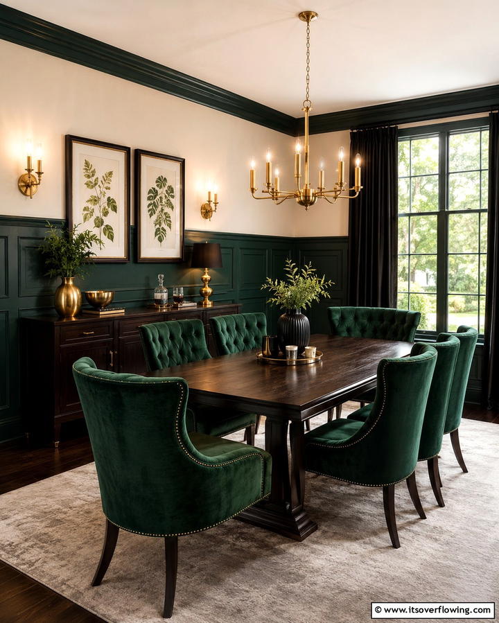 Dark and Moody Wainscoting - 25 Classic Dining Room Wainscoting Ideas for Timeless Appeal