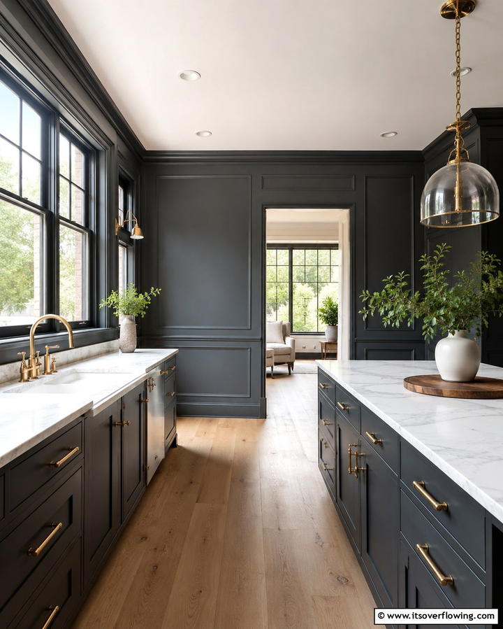 Dark and Moody Wainscoting - 25 Kitchen Wainscoting Ideas for a Chic Upgrade
