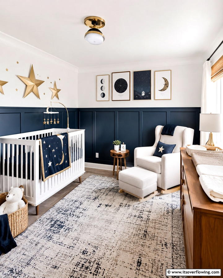 Dark and Moody Wainscoting - 20 Adorable Wainscoting Nursery Ideas for Your Baby’s Room