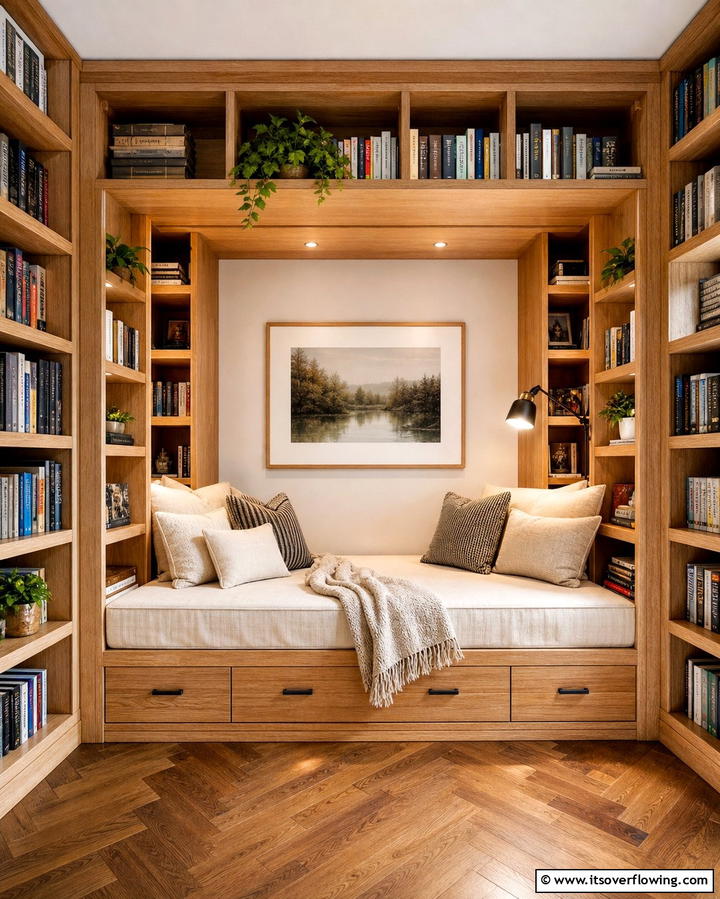 Daybed with Bookshelf Frame - 25 Daybed Ideas for Small Spaces to Maximize Comfort