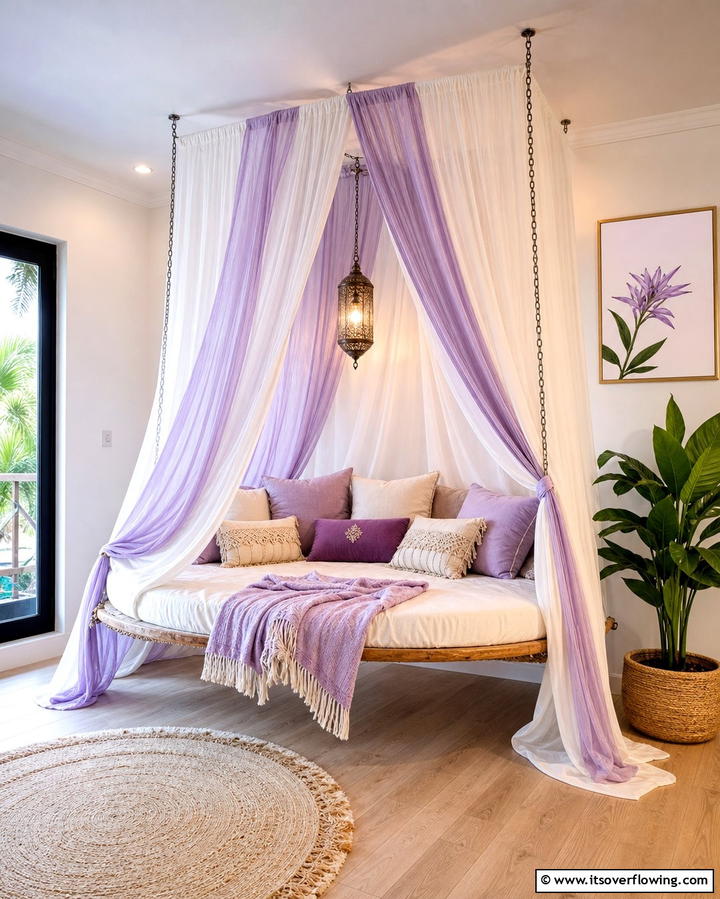 Daybed with Hanging Canopy - 25 Daybed Ideas for Small Spaces to Maximize Comfort