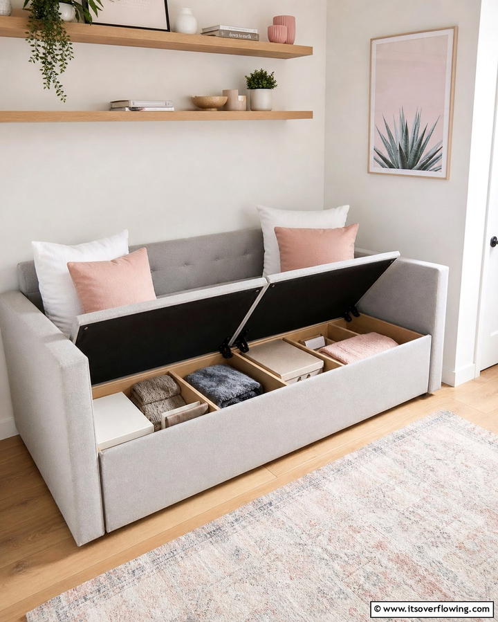 Daybed with Hidden Storage Compartments - 25 Daybed Ideas for Small Spaces to Maximize Comfort