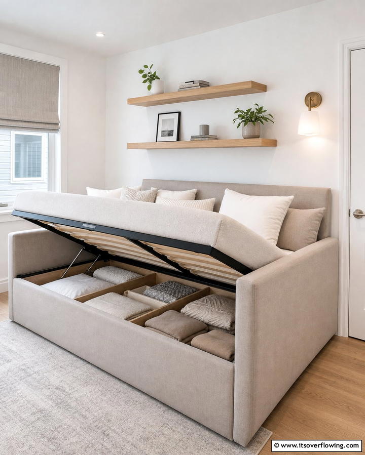 Daybed with Hidden Storage - 25 Daybed Ideas for Small Spaces to Maximize Comfort