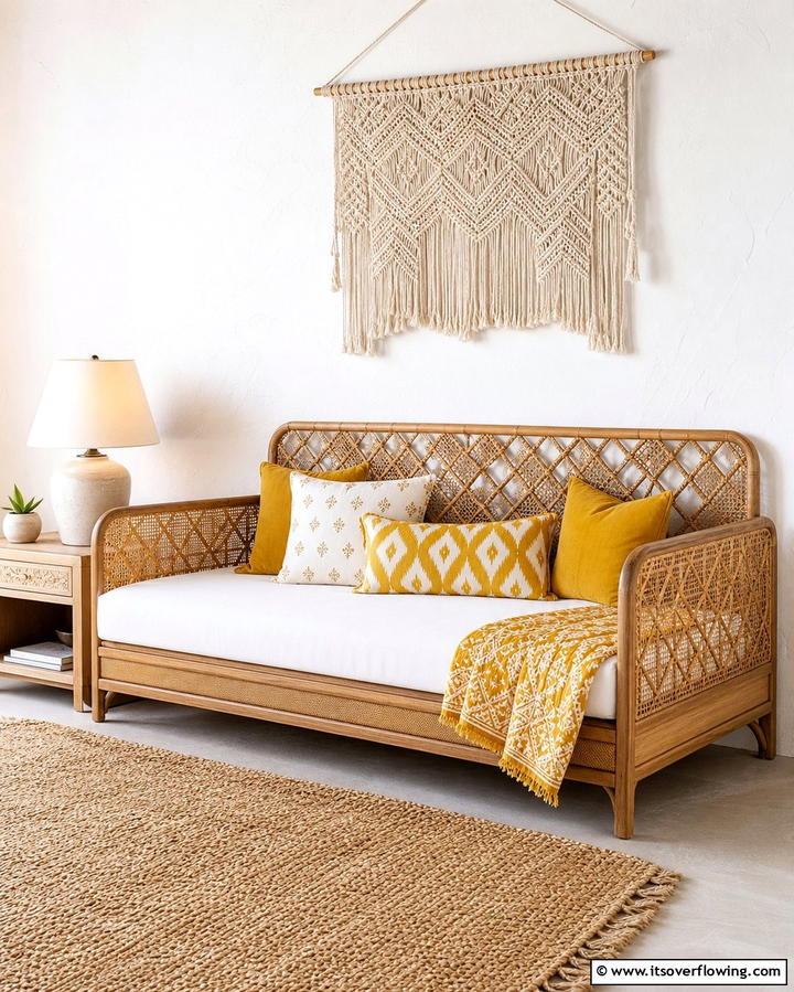 Daybed with Lattice Backrest - 25 Daybed Ideas for Small Spaces to Maximize Comfort