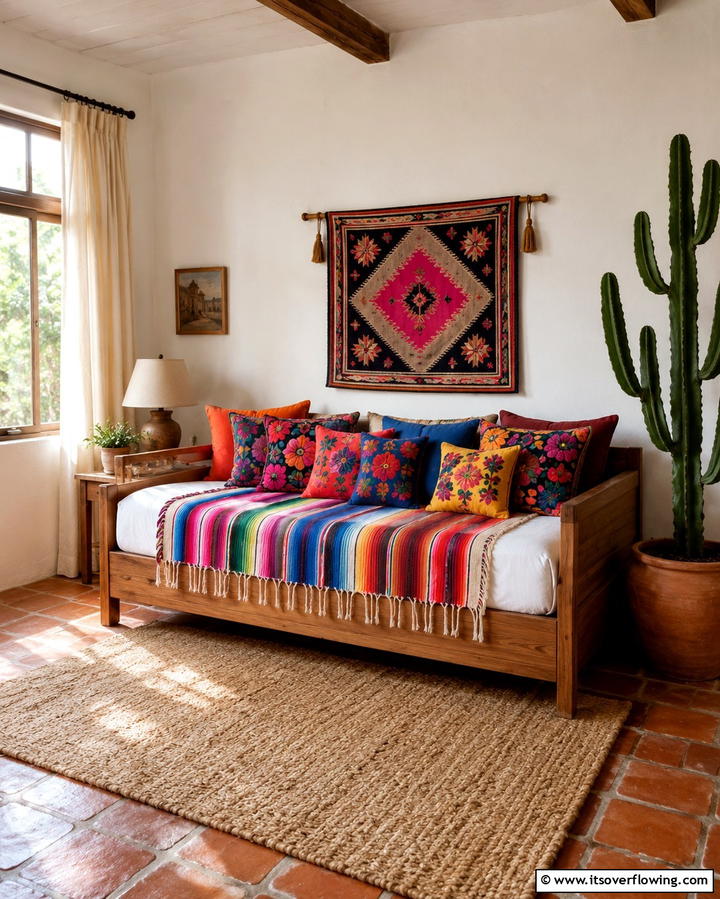 Daybed with Mexican Styling - 25 Mexican Bedroom Ideas for a Cultural Retreat