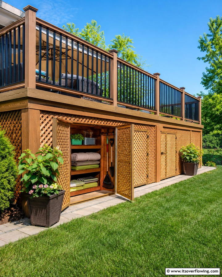 Deck Skirting with Storage - 25 Innovative Deck Lattice Ideas to Enhance Outdoor Spaces