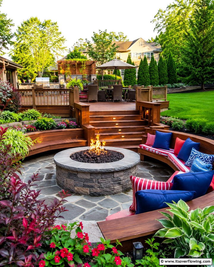 Deck and Patio with Built In SeatingOne - 25 Deck and Patio Combination Ideas for a Versatile Outdoor Space