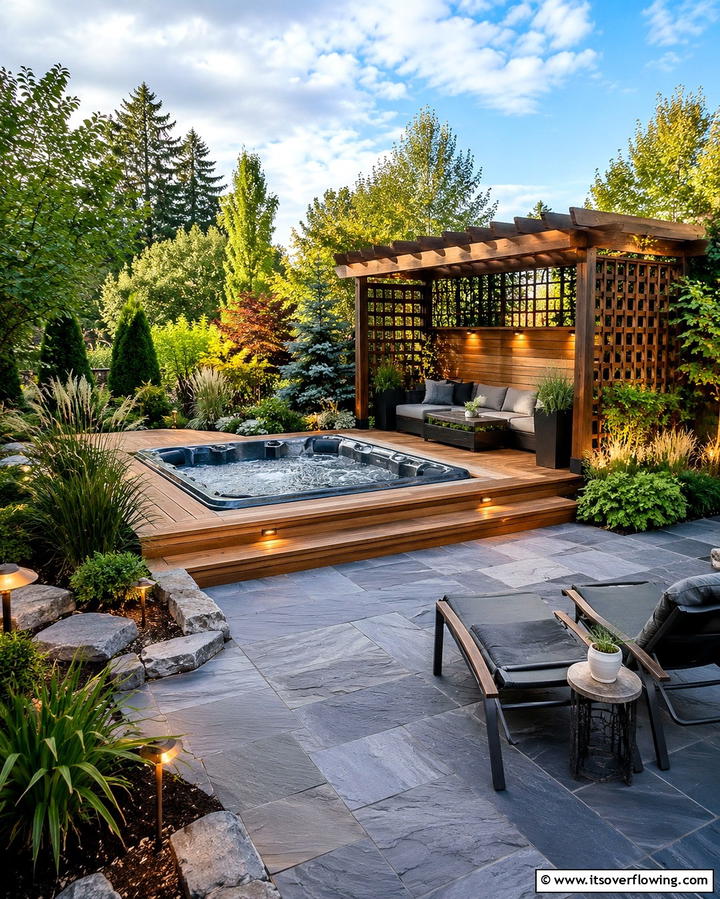 Deck and Patio with Hot Tub - 25 Deck and Patio Combination Ideas for a Versatile Outdoor Space
