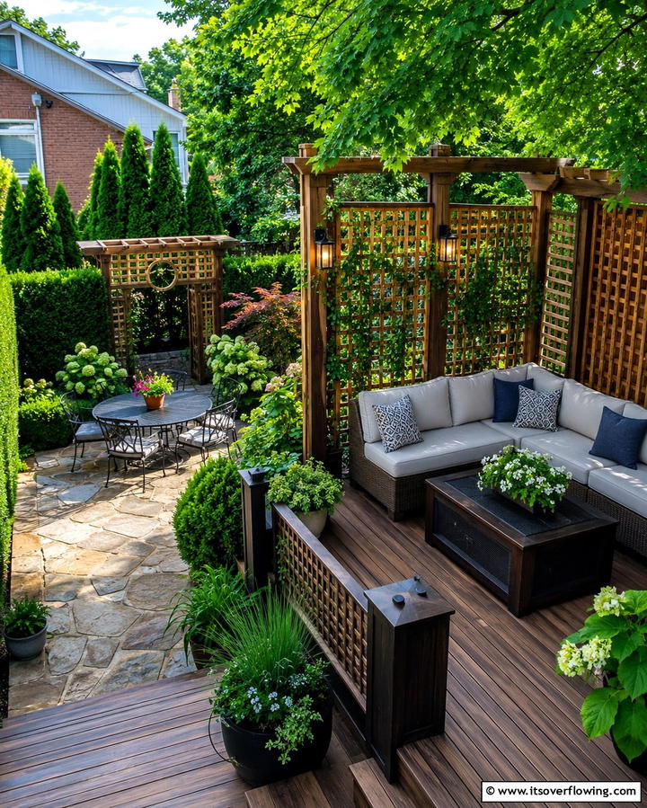Deck and Patio with Privacy Features - 25 Deck and Patio Combination Ideas for a Versatile Outdoor Space