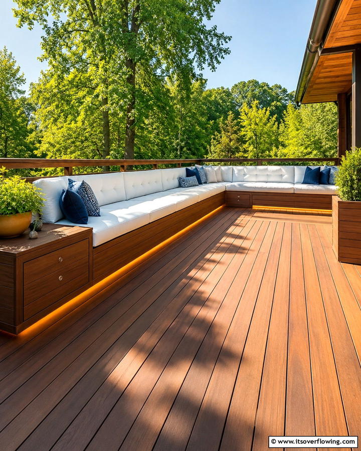 Deck with Built In Seating - 30 Large Deck Ideas for Expansive Outdoor Living Spaces