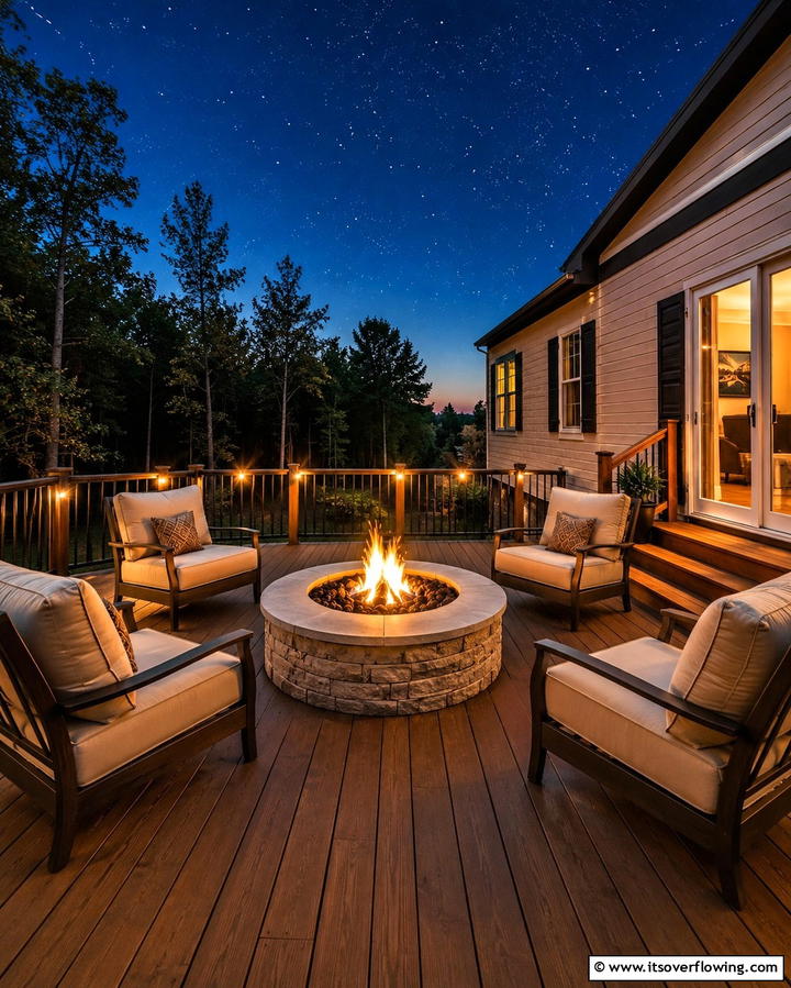 Deck with Fire Pit - 25 Mobile Home Deck Ideas to Enhance Your Outdoor Living