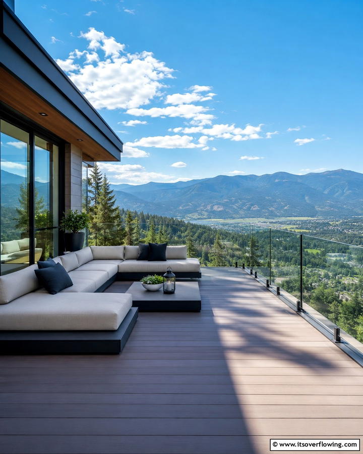Deck with Glass Railings - 30 Large Deck Ideas for Expansive Outdoor Living Spaces