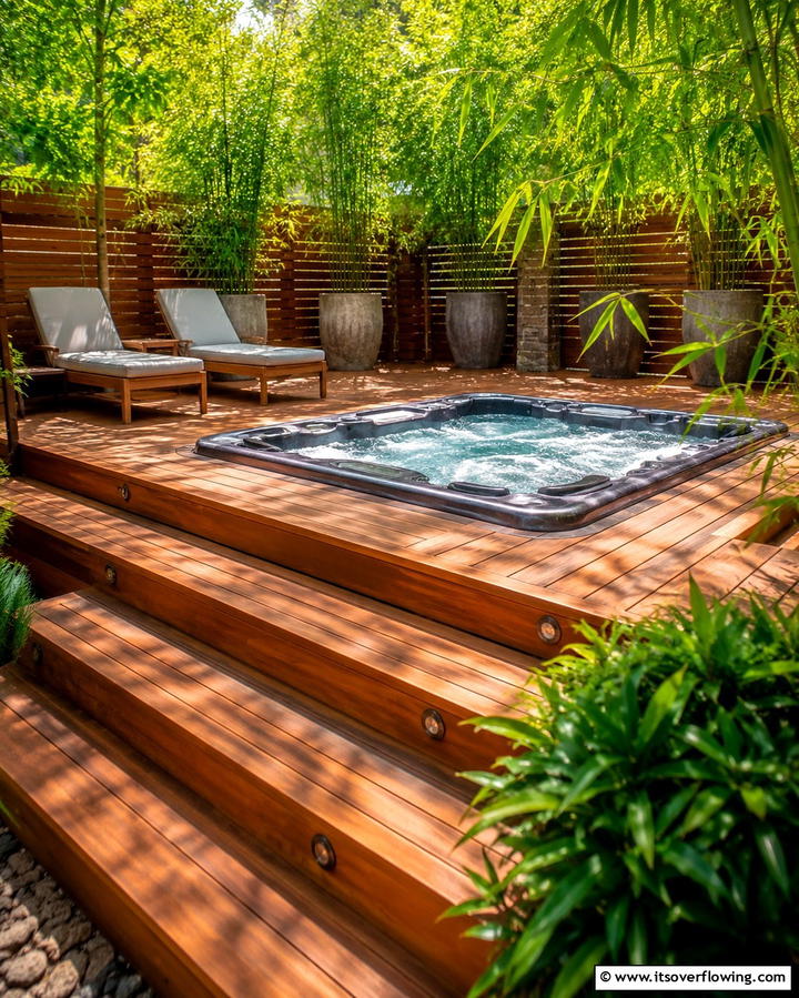 Deck with Hot Tub Integration - 30 Large Deck Ideas for Expansive Outdoor Living Spaces