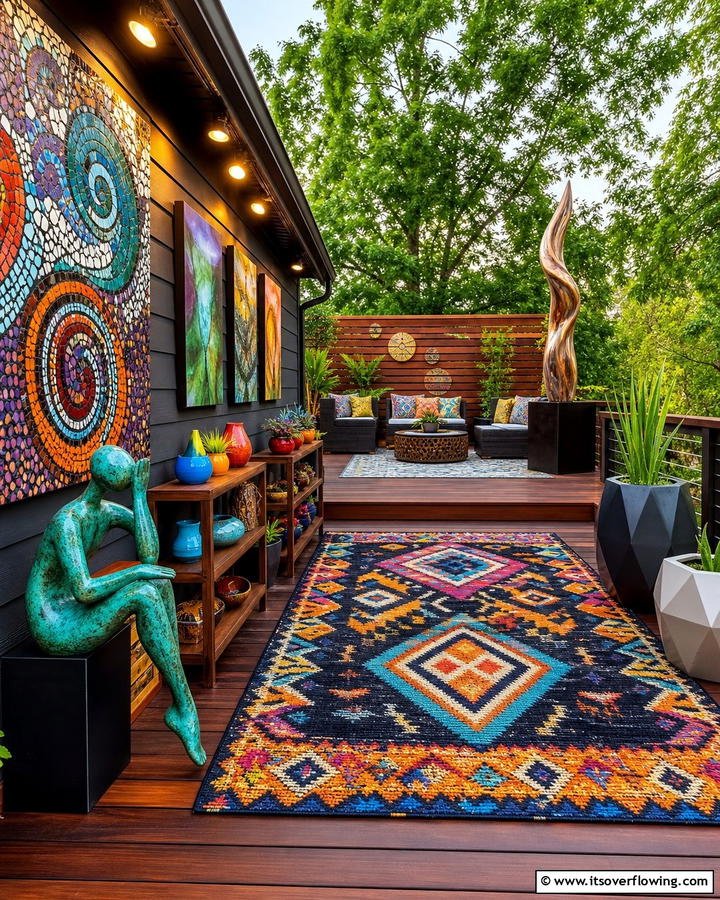 Deck with Outdoor Art and Decor - 21 Backyard Deck Ideas to Elevate Your Outdoor Living Space