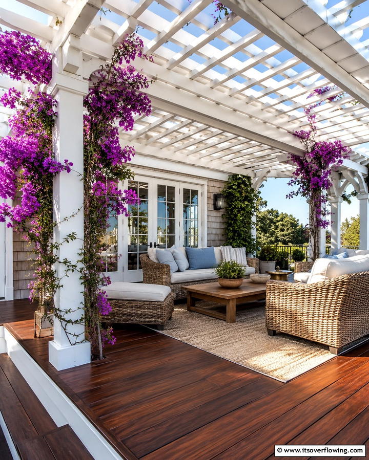 Deck with Pergola for Shade - 25 Ground Level Deck Ideas for Easy Outdoor Living