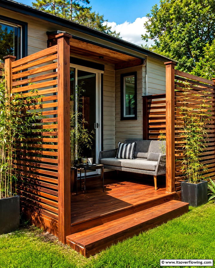 Deck with Privacy Screens - 25 Mobile Home Deck Ideas to Enhance Your Outdoor Living