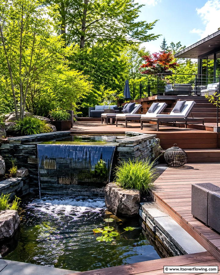 Deck with Water Features - 30 Large Deck Ideas for Expansive Outdoor Living Spaces