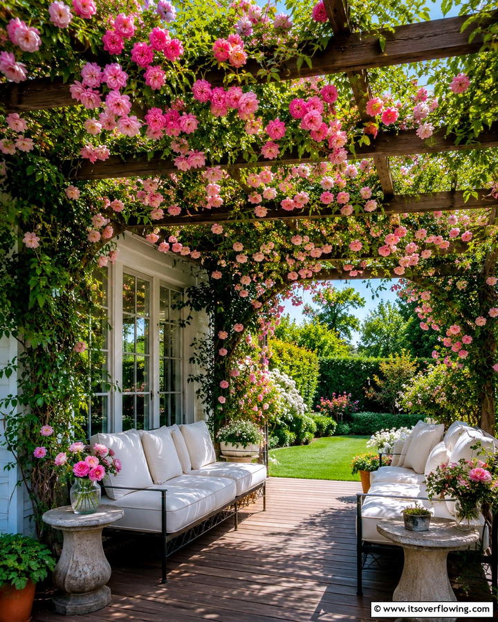 Deck with a Trellis and Climbing Plants - 30 Partially Covered Deck Ideas for Flexible Outdoor Living