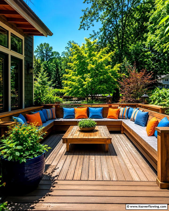 Decks with Built In Seating - 25 Wood Deck Ideas for Outdoor Living Spaces