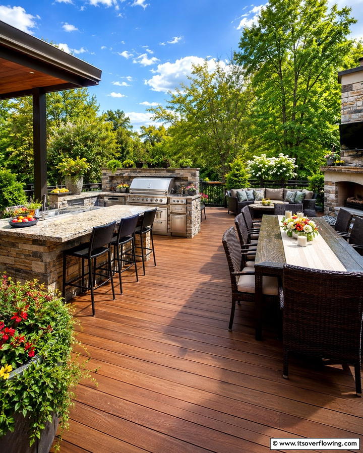 Decks with Outdoor Kitchens - 25 Wood Deck Ideas for Outdoor Living Spaces