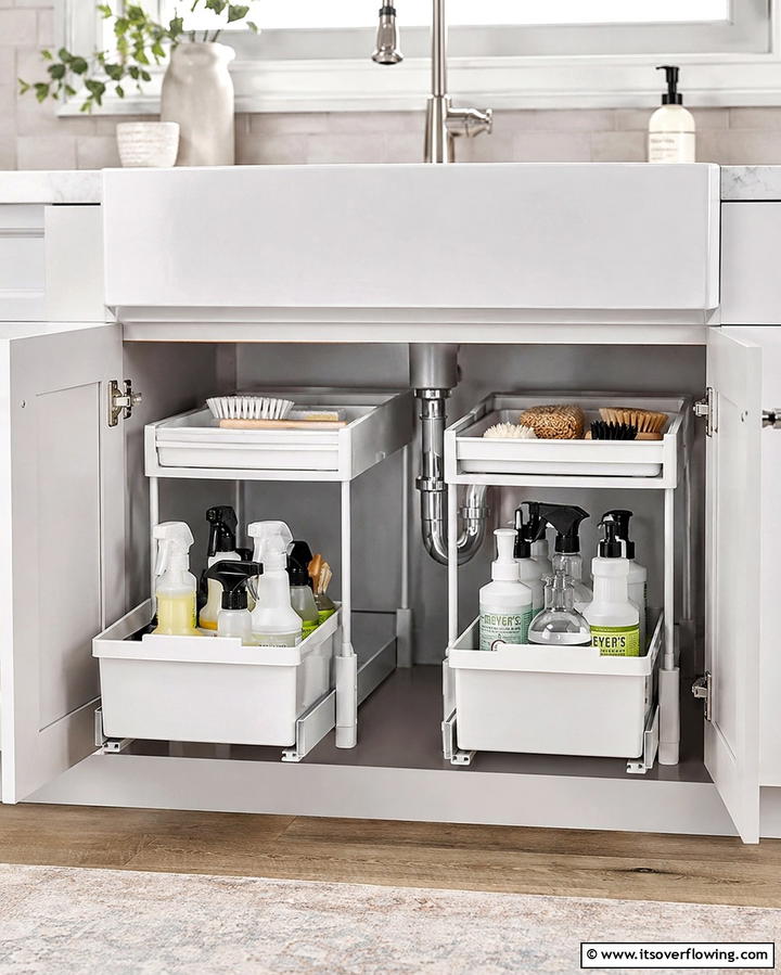 Declutter with Under Sink Organizers - 20 Kitchen Sink Organization Ideas to Maximize Space