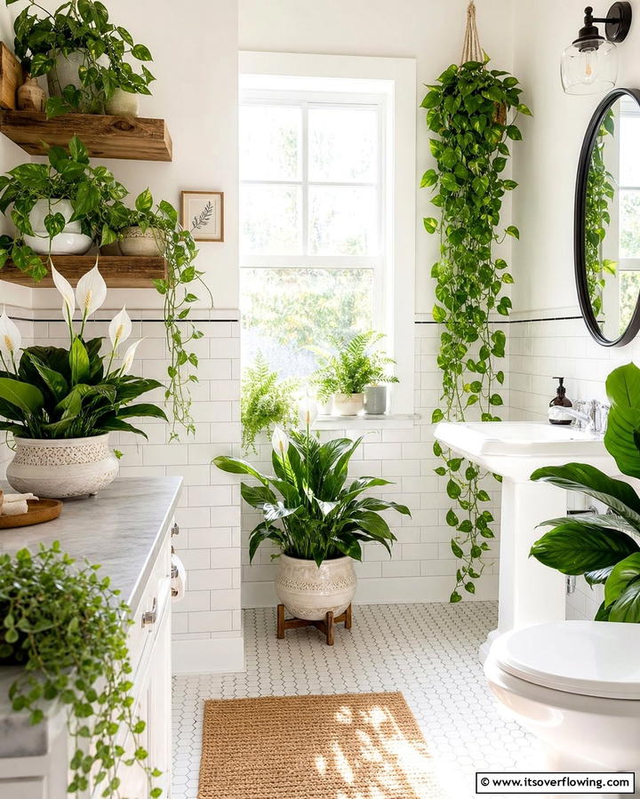 Decorate with Greenery - 25 Elegant Bathroom Decor Ideas for a Luxurious Feel
