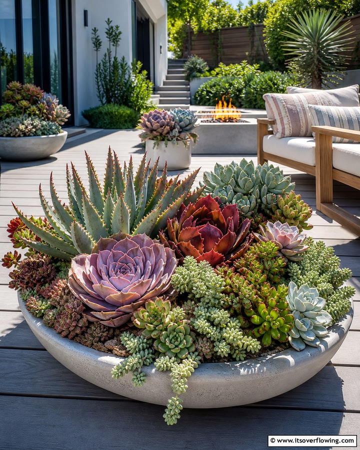Decorate with Succulent Arrangements - 25 Deck Decorating Ideas With Plants for a Lush Outdoor Space