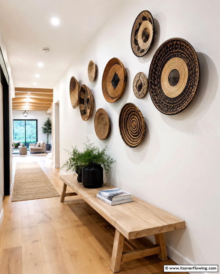Decorate with Woven Baskets - 30 Bohemian Hallway Decor Ideas for a Welcoming Entryway