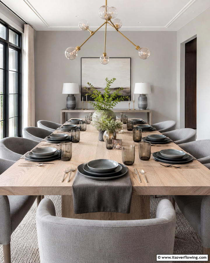 Decorating with Gray Tableware - 30 Gray Dining Room Design Ideas for Modern Entertaining