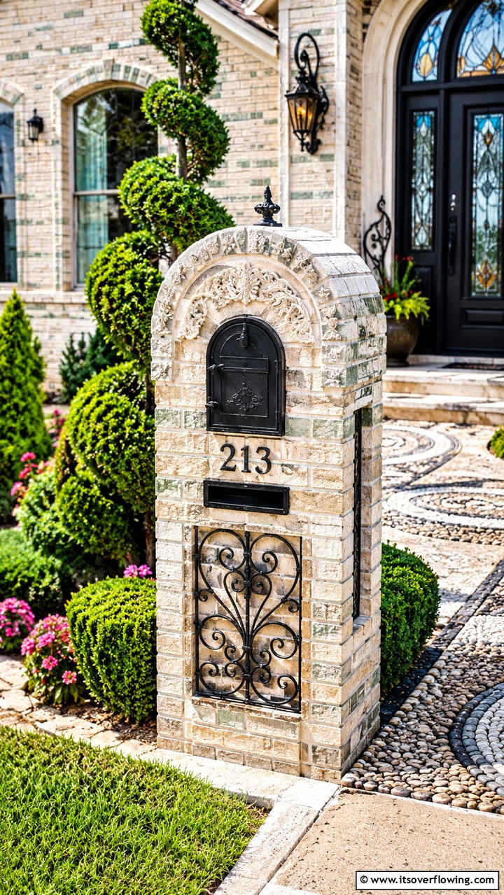 Decorative Accent Brick Mailbox - 30 Brick Mailbox Ideas for a Charming Curb Appeal Upgrade