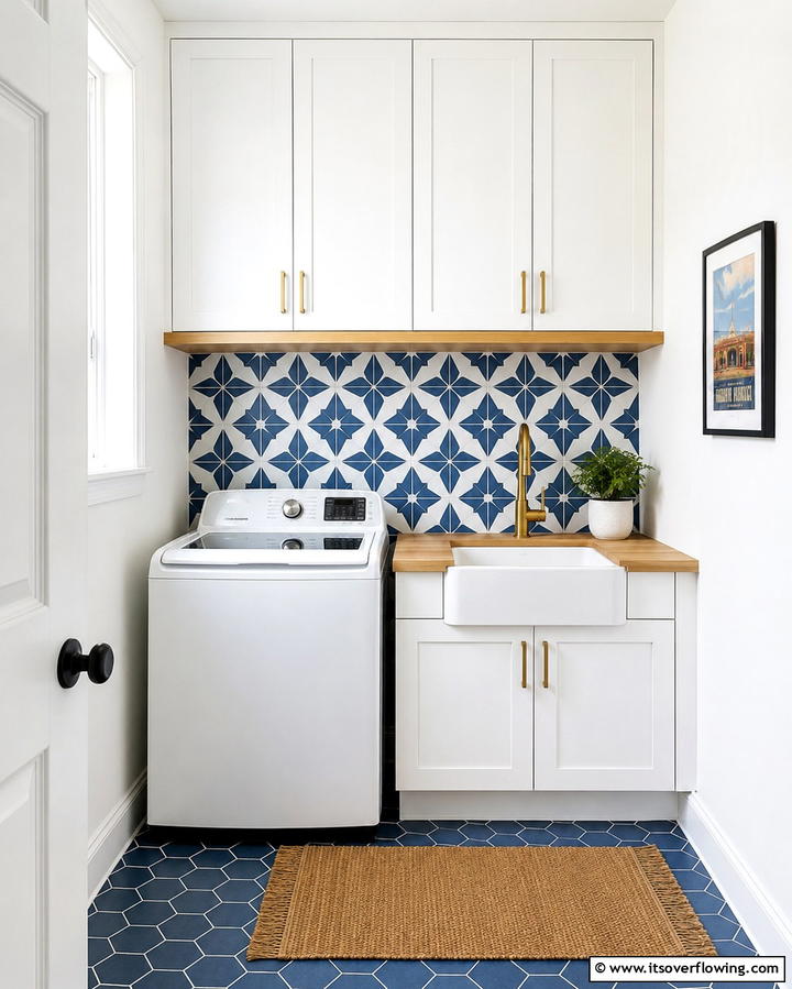 Decorative Backsplashes for Style - 20 Small Laundry Room Ideas With a Top Load Washing Machine