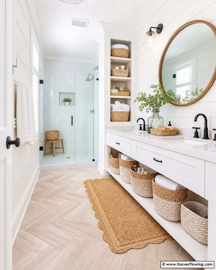 Decorative Baskets Blending Style with Order - 21 Bathroom Organization Ideas for a Clutter-Free Morning Routine