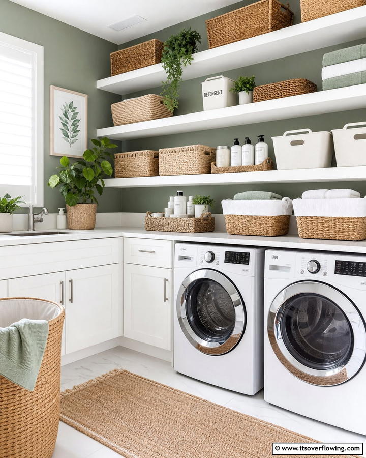 Decorative Baskets and Bins - 21 Laundry Room Storage Ideas for Clutter-Free Efficiency
