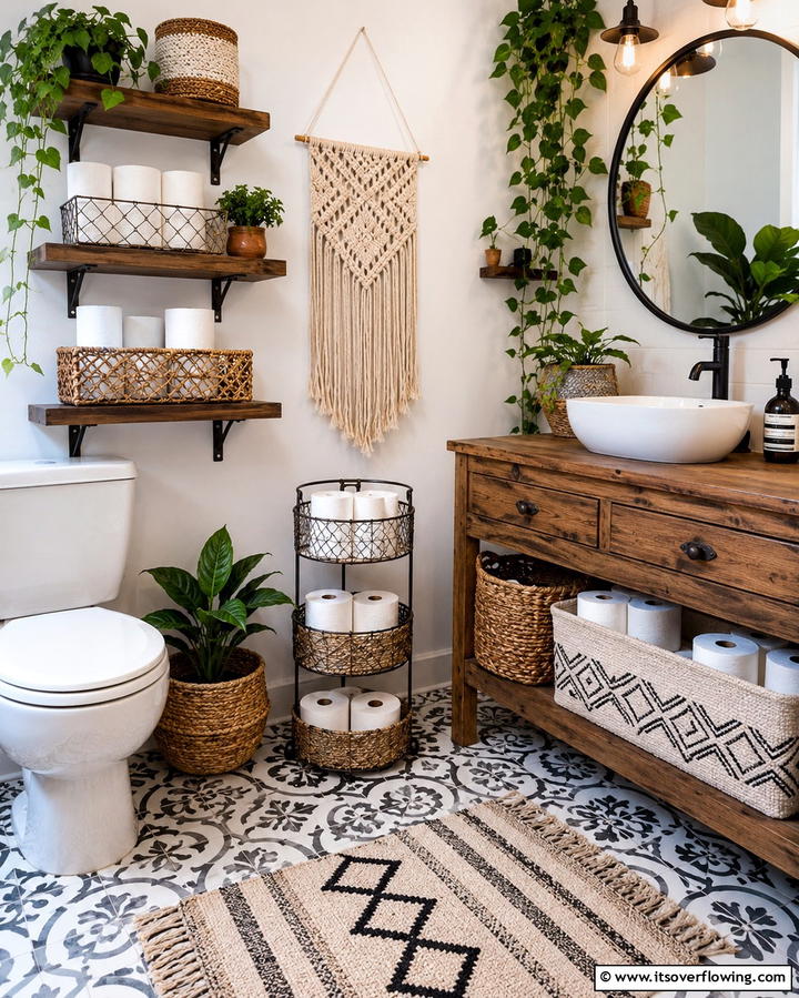 Decorative Baskets - 20 Toilet Paper Storage Ideas for Organized Bathrooms