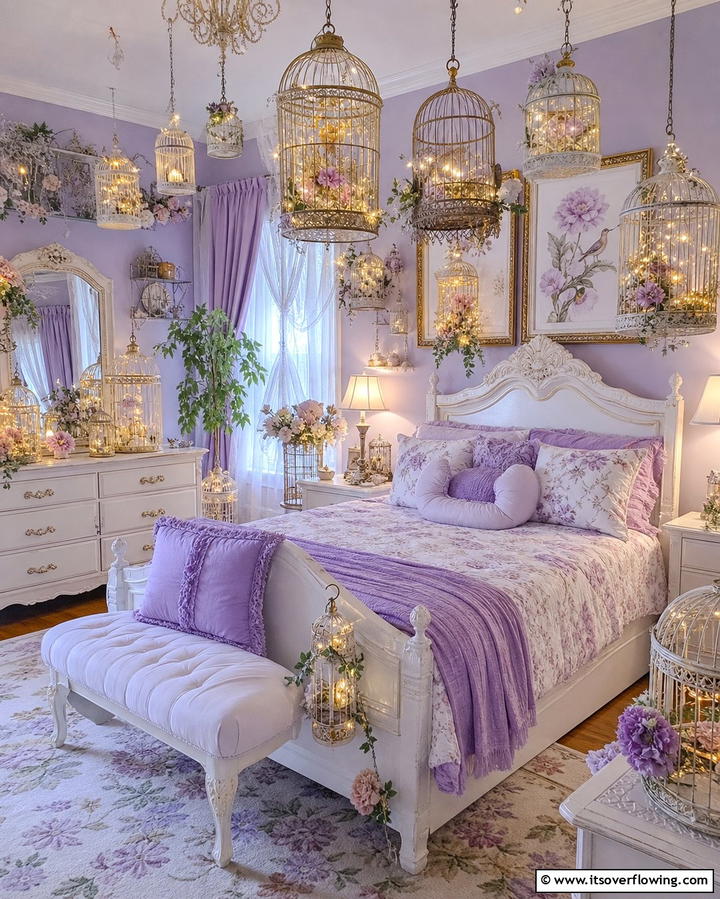 Decorative Birdcages - 25 Fairycore Bedroom Ideas for a Whimsical Escape