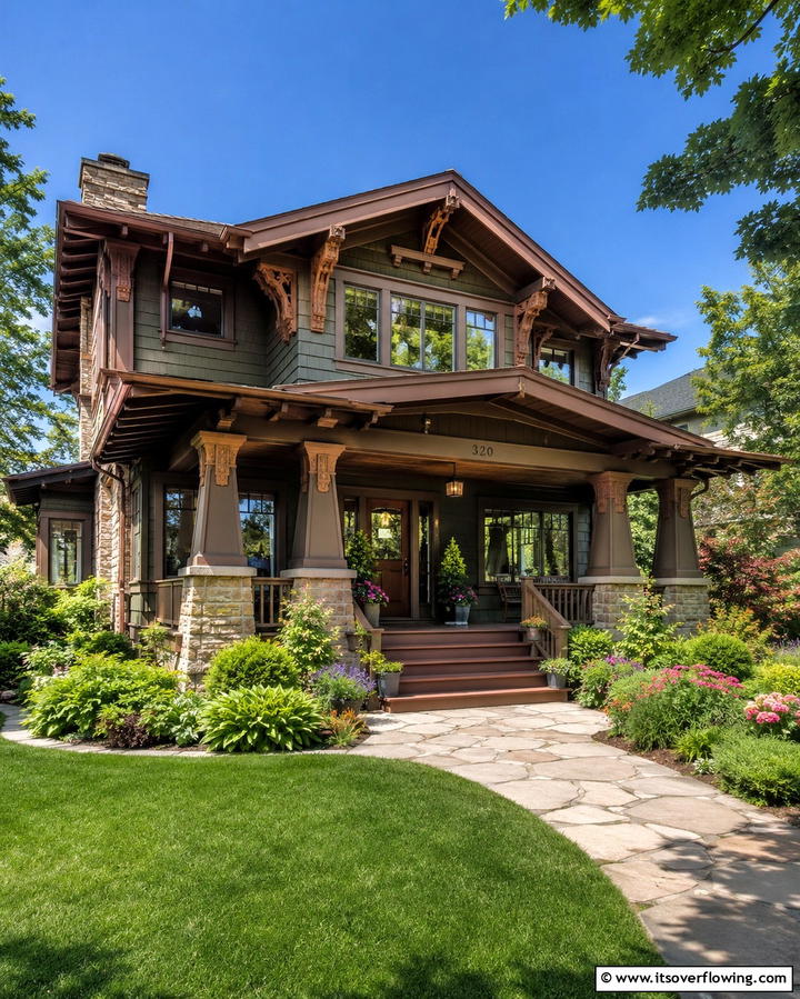 Decorative Brackets and Corbels - 25 Craftsman Style House Exterior Ideas for Curb Appeal