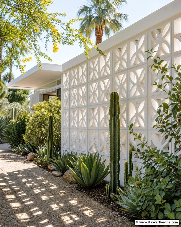 Decorative Breeze Blocks - 25 Mid-Century Modern Exterior Home Ideas for a Timeless Look