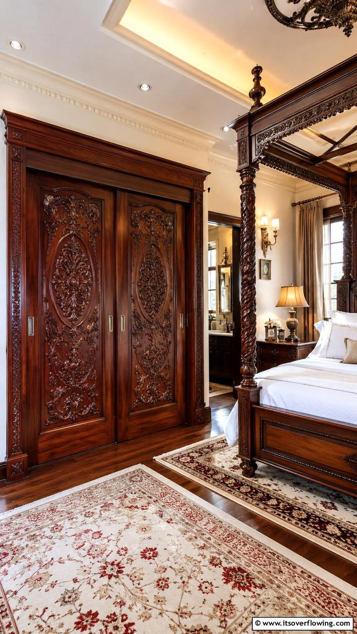 Decorative Carved Wood Door - 30 Closet Door Ideas to Enhance Style and Functionality