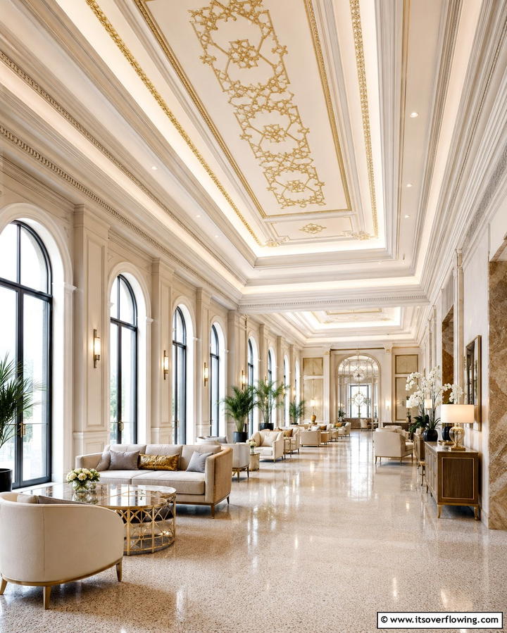 Decorative Ceiling Detailing - 30 Art Deco Interior Design Ideas for Glamorous Spaces