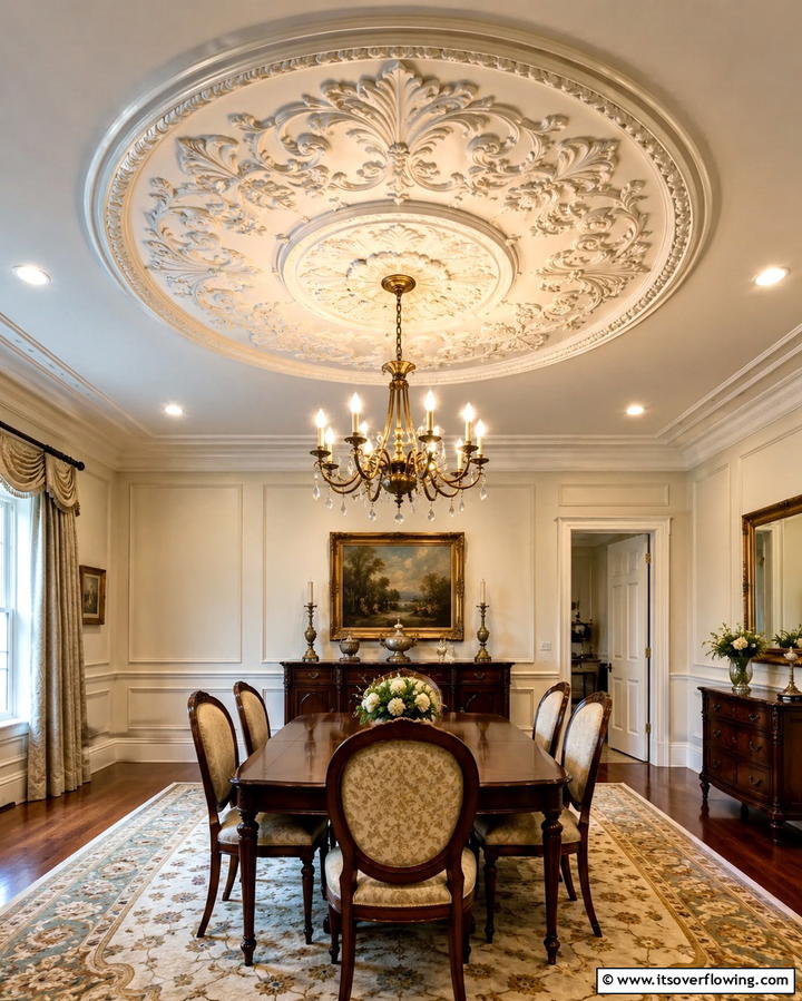 Decorative Ceiling Medallions - 30 Rustic Ceiling Ideas to Add Warmth to Any Room