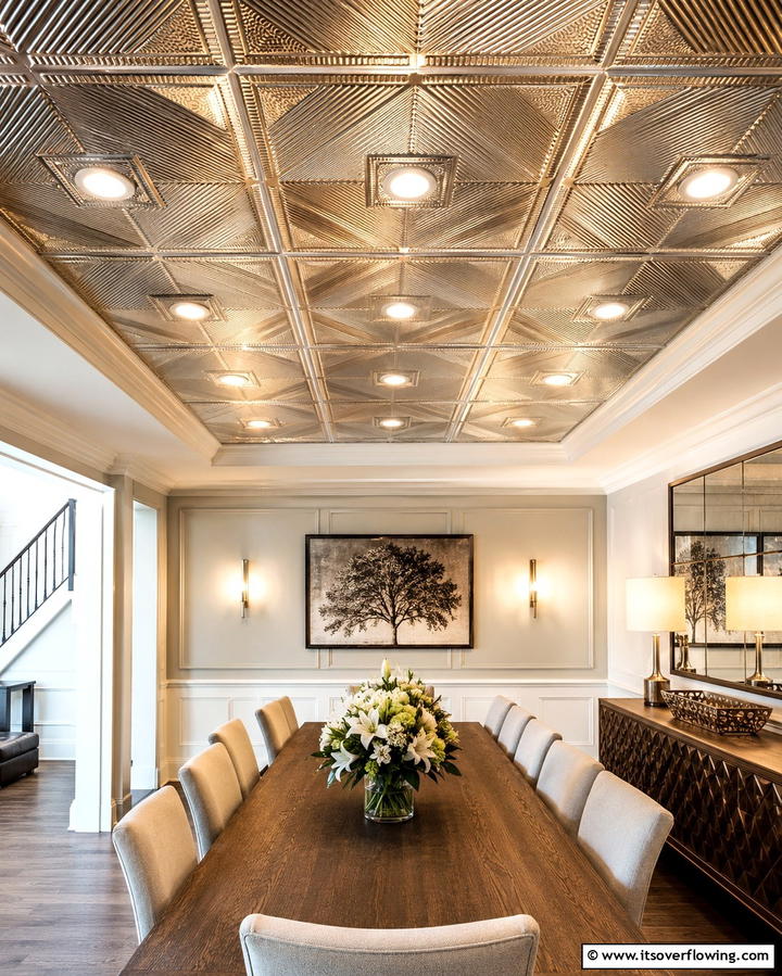 Decorative Ceiling Tiles with Embedded Lights - 25 Drop Ceiling Lighting Ideas for Modern Homes
