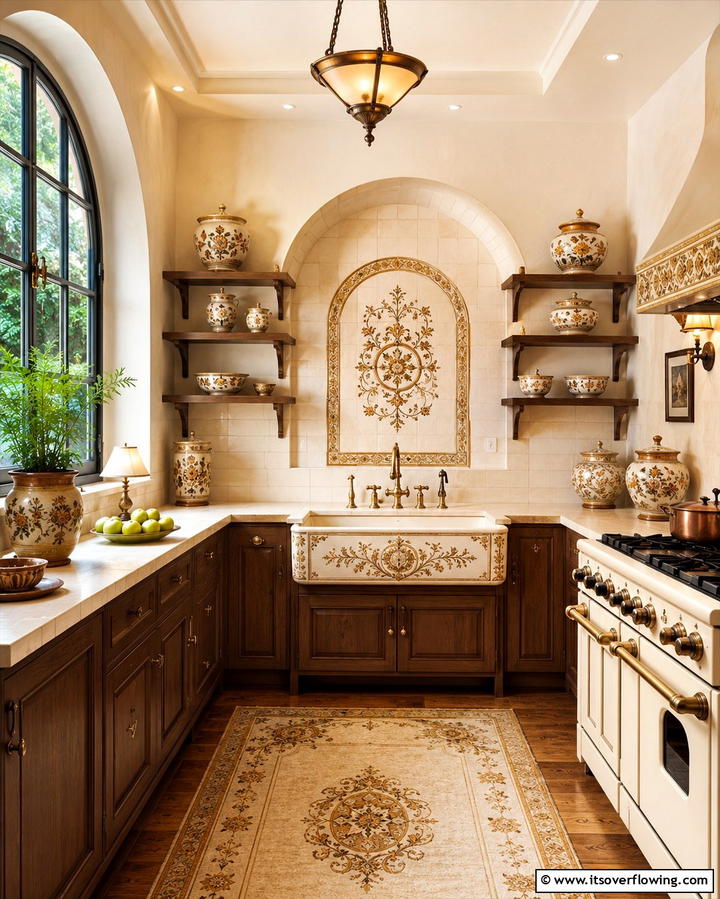 Decorative Ceramic Fixtures - 30 Art Deco Kitchen Ideas for Timeless Elegance