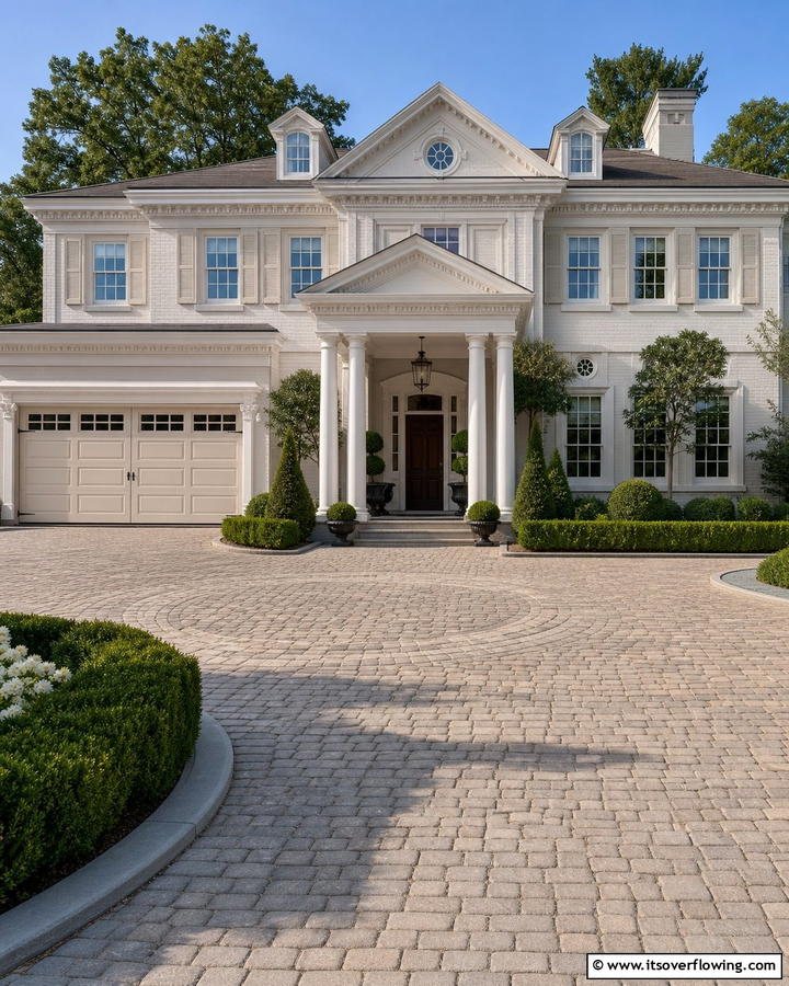 Decorative Crown Molding - 20 Exterior Garage Door Trim Ideas to Boost Curb Appeal