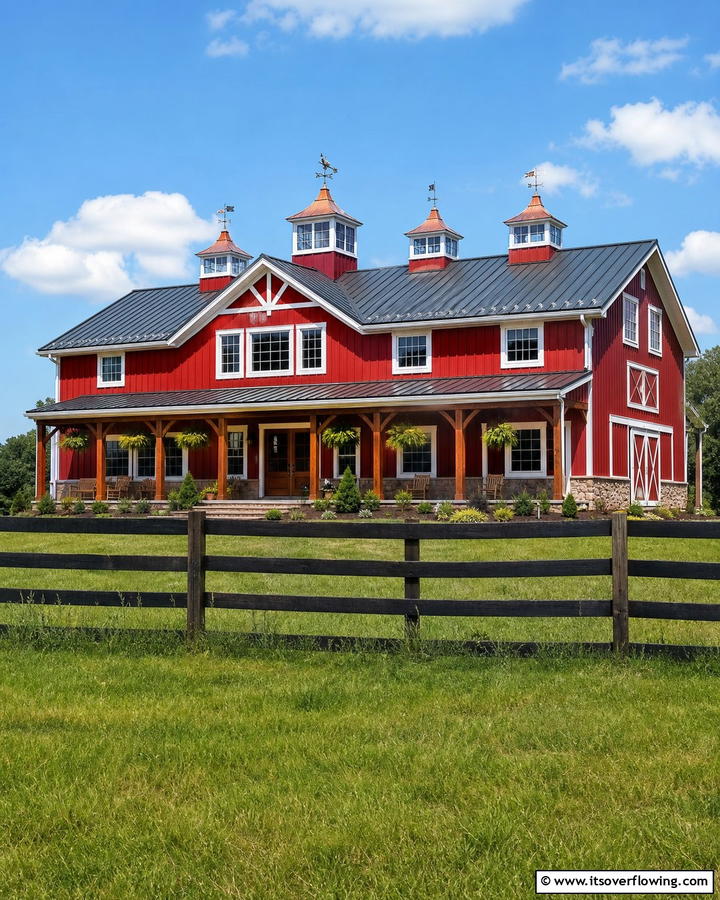 Decorative Cupolas - 20 Barndominium Exterior Ideas for Curb Appeal