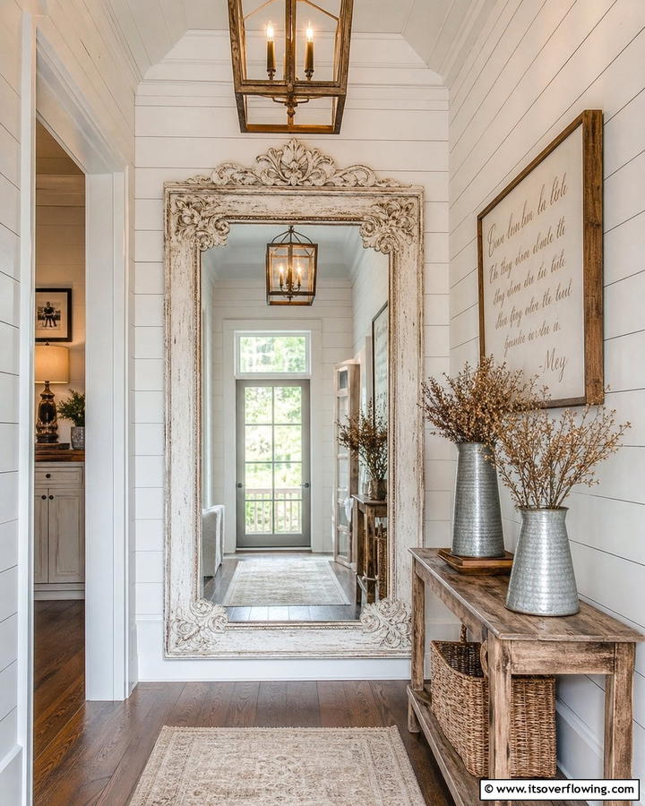 Decorative Farmhouse Mirrors - 21 Farmhouse Wall Decor Ideas for Rustic Charm and Warmth