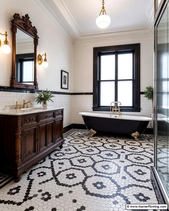 Decorative Floor Tiles - 25 Victorian Bathroom Ideas for a Luxurious Retreat