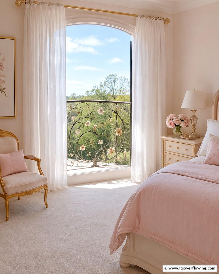 Decorative Floral Motifs - 25 Romantic Juliet Balcony Ideas for Dreamy Outdoor Views