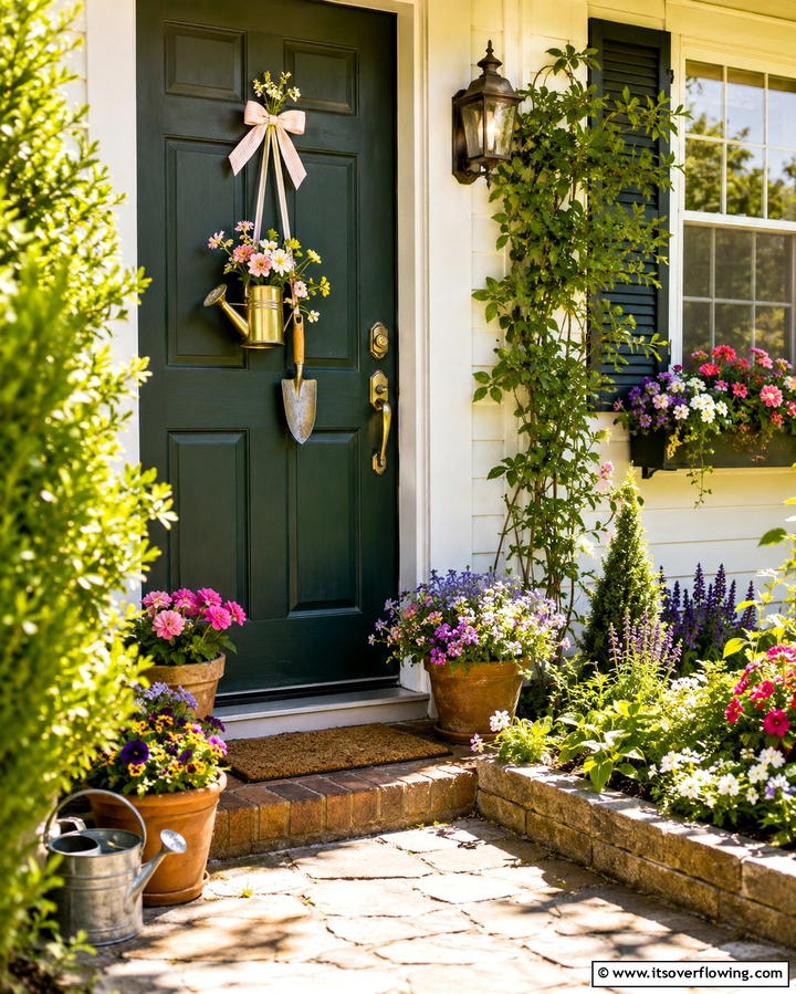 Decorative Garden Tools - 20 Spring Front Door Decor Ideas to Welcome the Season