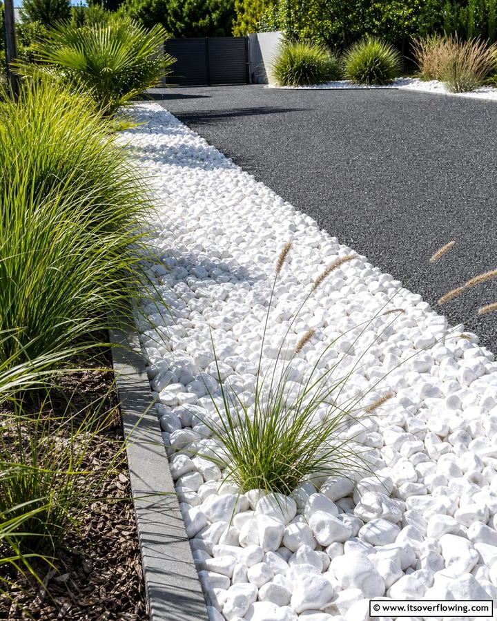 Decorative Gravel Trenches - 25 Gravel Driveway Edging Ideas for a Polished Look