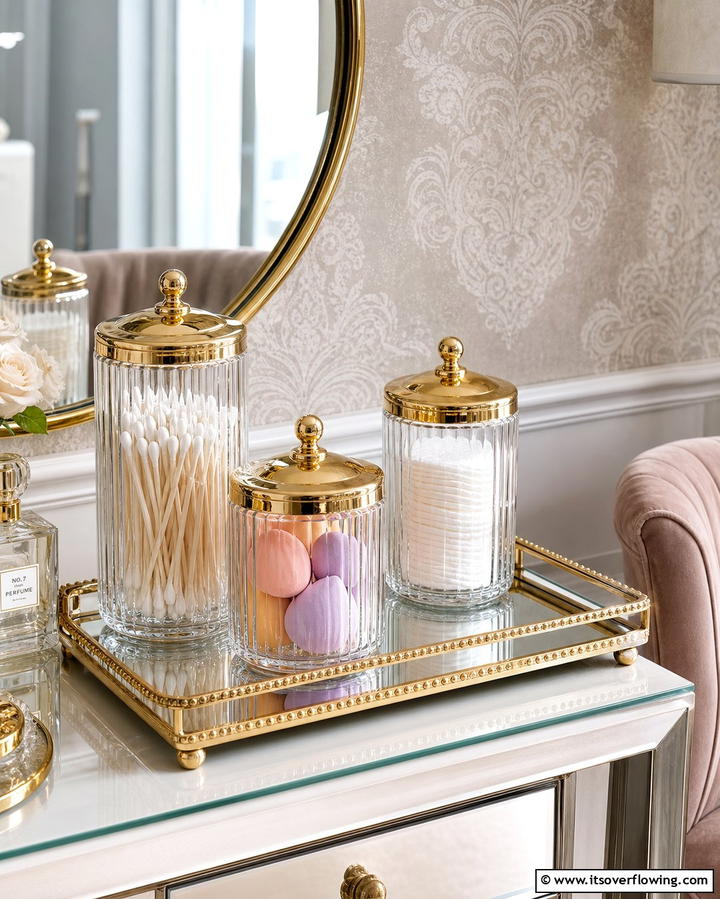Decorative Jars for Small Essentials - 25 Vanity Organization Ideas for a Clutter-Free Space